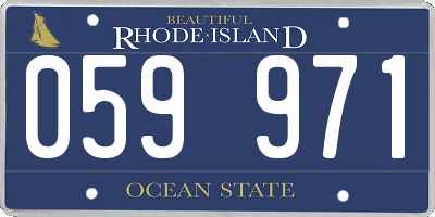 RI license plate 059971
