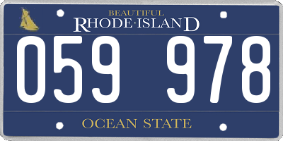 RI license plate 059978
