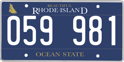 RI license plate 059981