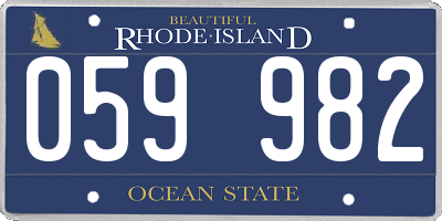 RI license plate 059982
