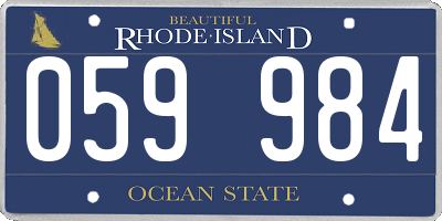 RI license plate 059984