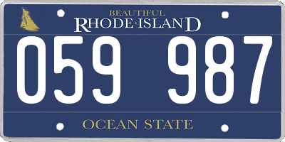 RI license plate 059987