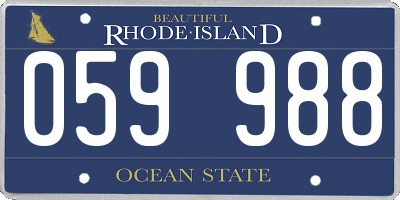 RI license plate 059988