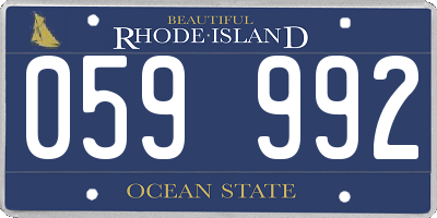 RI license plate 059992