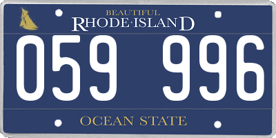 RI license plate 059996