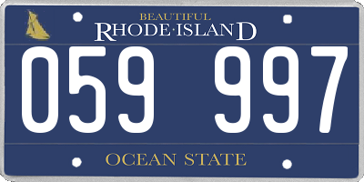 RI license plate 059997