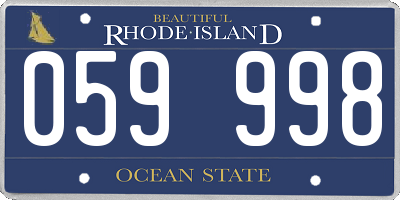 RI license plate 059998