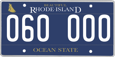 RI license plate 060000