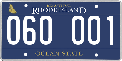 RI license plate 060001