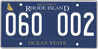 RI license plate 060002