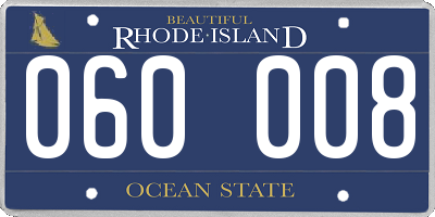 RI license plate 060008