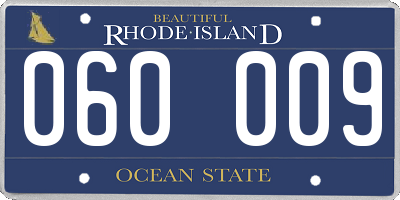 RI license plate 060009