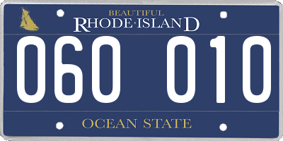RI license plate 060010