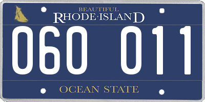 RI license plate 060011