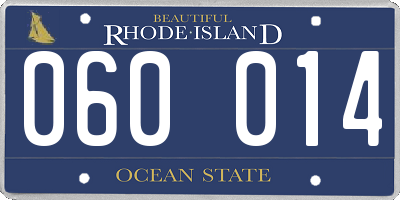 RI license plate 060014