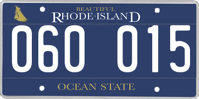 RI license plate 060015