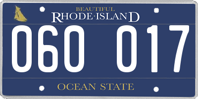 RI license plate 060017