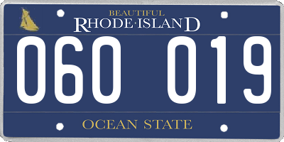 RI license plate 060019