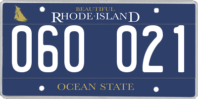 RI license plate 060021