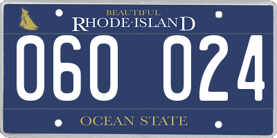 RI license plate 060024