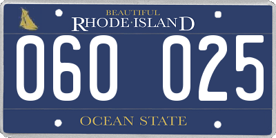RI license plate 060025