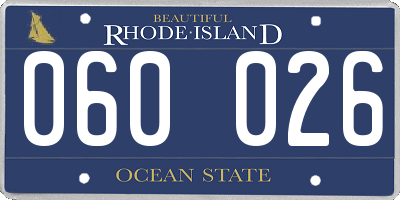 RI license plate 060026