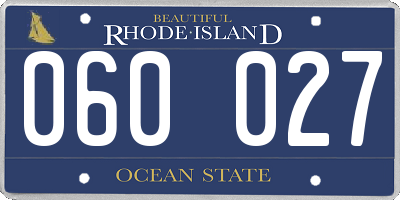 RI license plate 060027