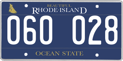 RI license plate 060028
