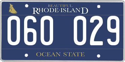 RI license plate 060029