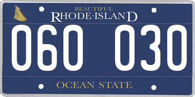 RI license plate 060030