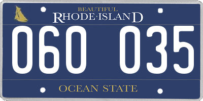RI license plate 060035