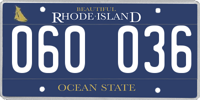 RI license plate 060036