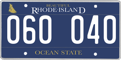 RI license plate 060040