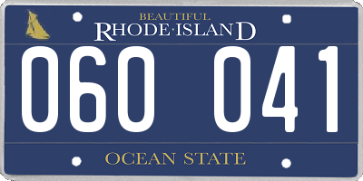 RI license plate 060041