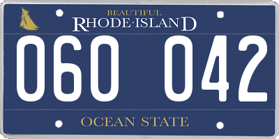 RI license plate 060042