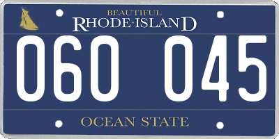 RI license plate 060045