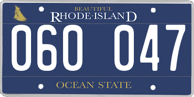 RI license plate 060047