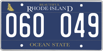 RI license plate 060049