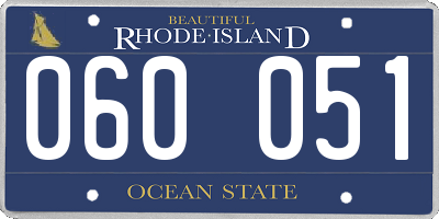 RI license plate 060051