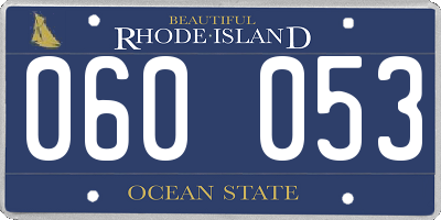 RI license plate 060053