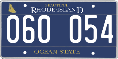 RI license plate 060054