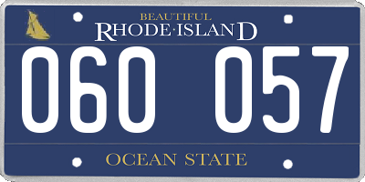 RI license plate 060057
