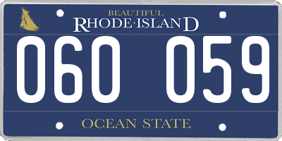 RI license plate 060059