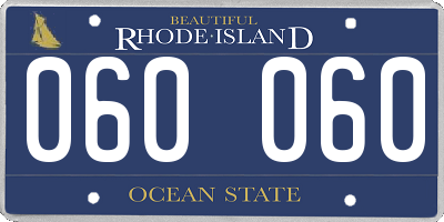 RI license plate 060060