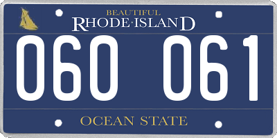 RI license plate 060061
