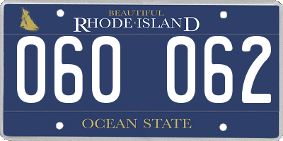 RI license plate 060062
