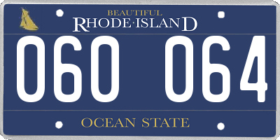 RI license plate 060064