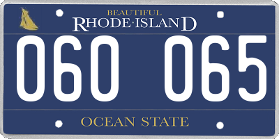 RI license plate 060065
