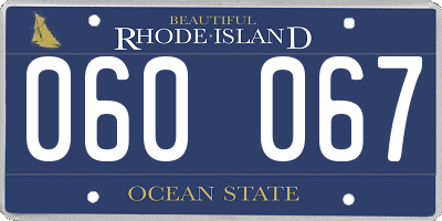 RI license plate 060067