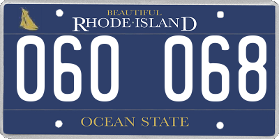 RI license plate 060068